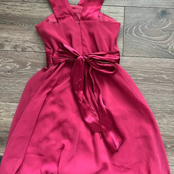 David's Bridal Junior Bridesmaid Flower Girl High Neck Sleeveless Dress Size 12 - Picture 6 of 11